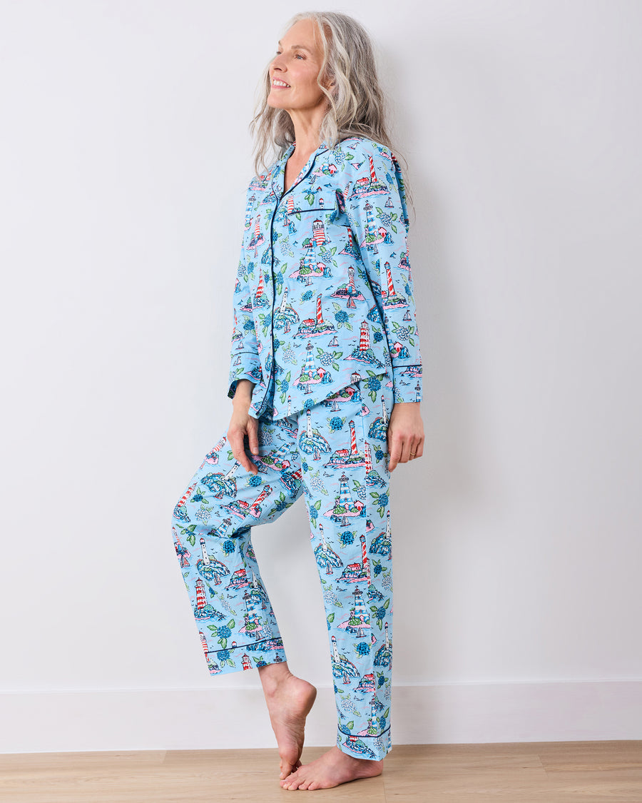Lighthouse Keeper - Tall Long PJ Set - Blue Hydrangea - Printfresh