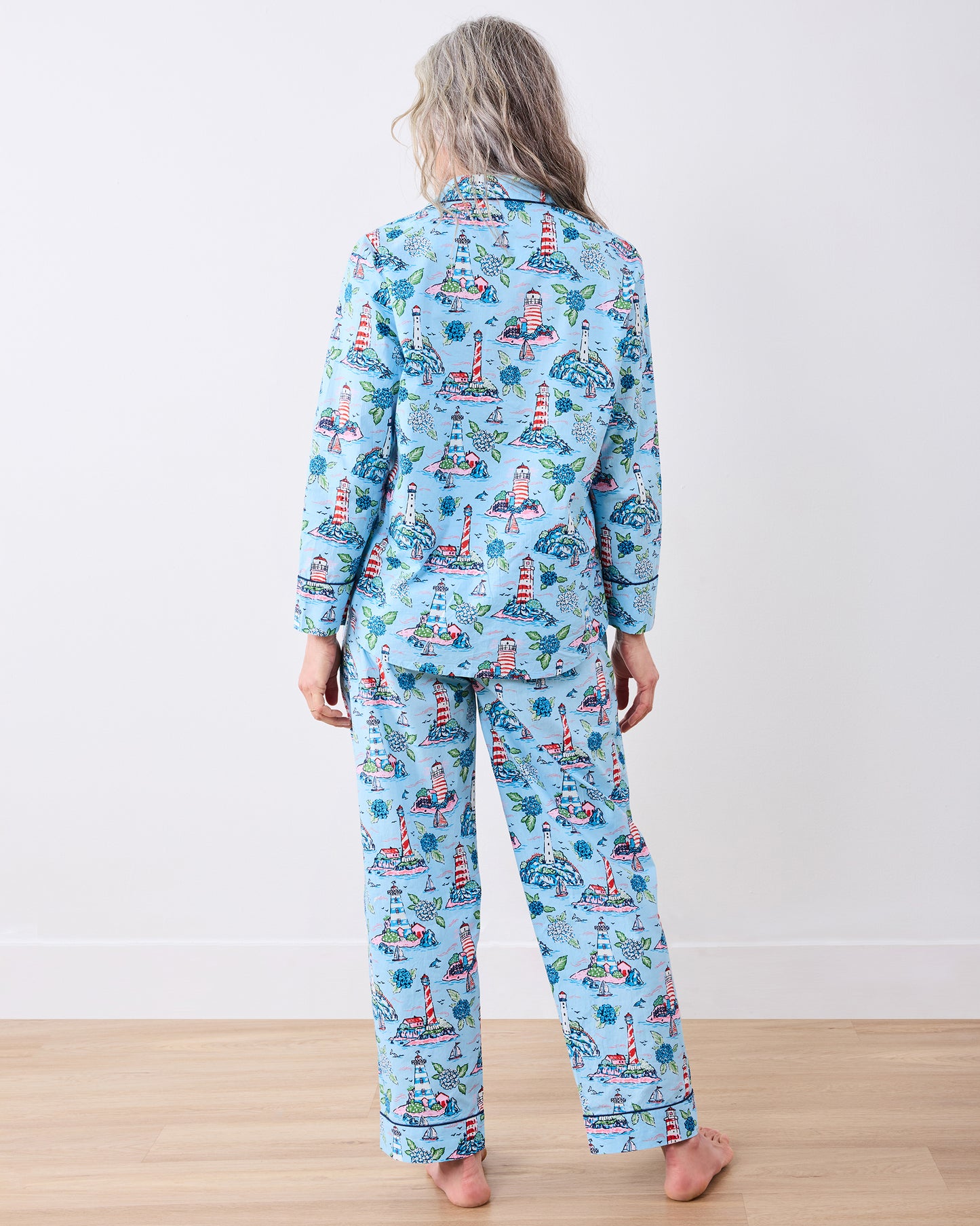 Lighthouse Keeper - Tall Long PJ Set - Blue Hydrangea - Printfresh
