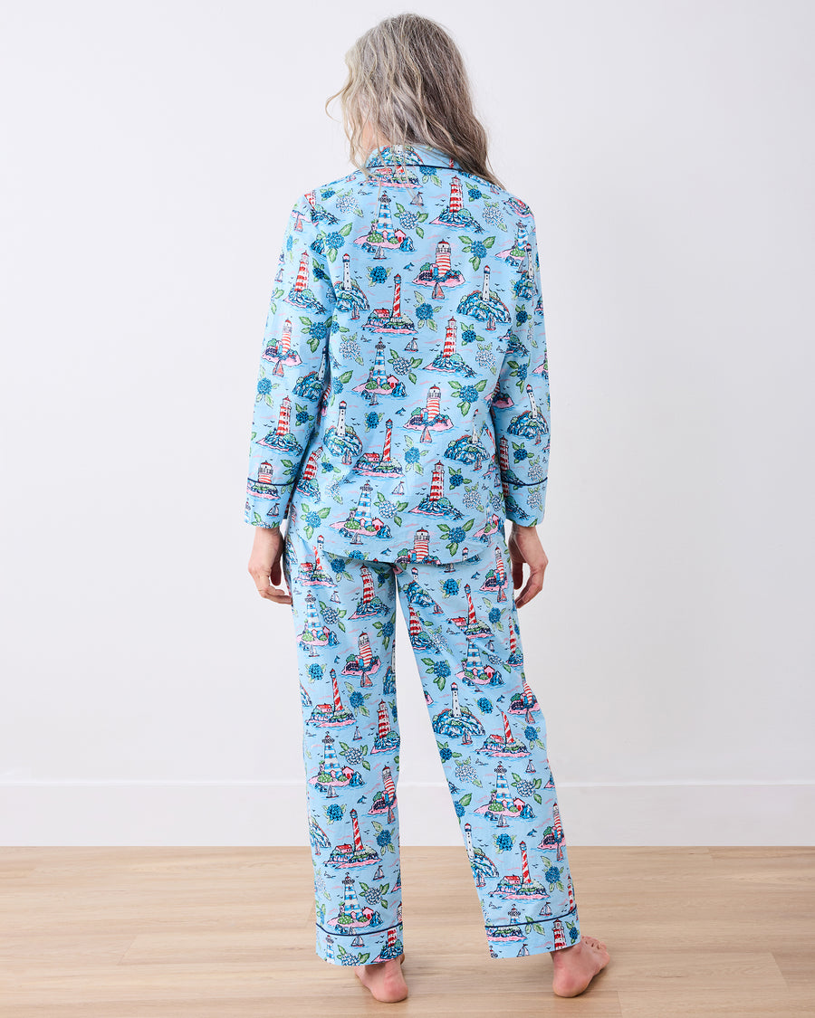 Lighthouse Keeper - Tall Long PJ Set - Blue Hydrangea - Printfresh