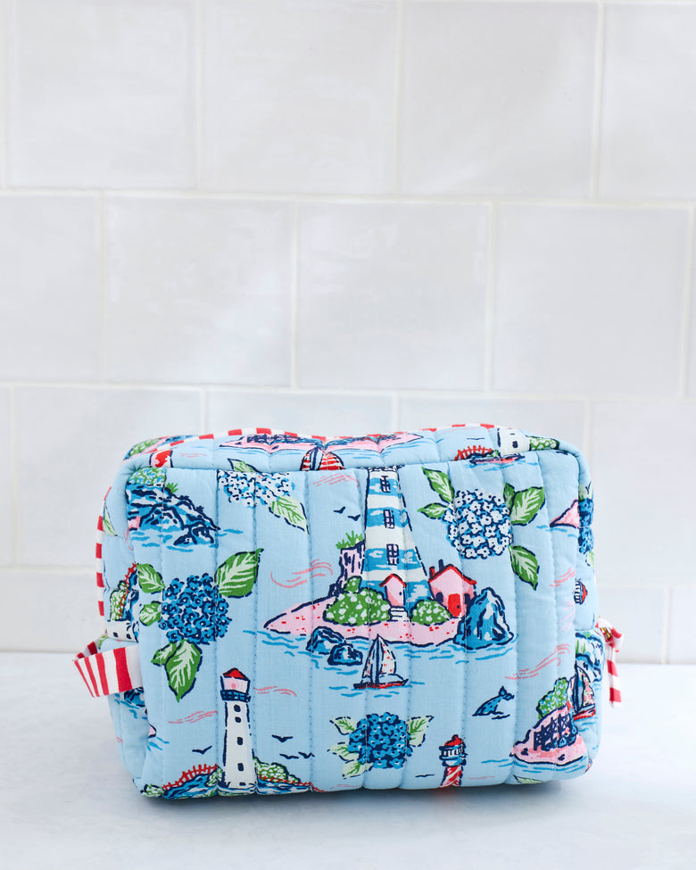 Lighthouse Keeper - Quilted Pouch - Blue Hydrangea - Printfresh