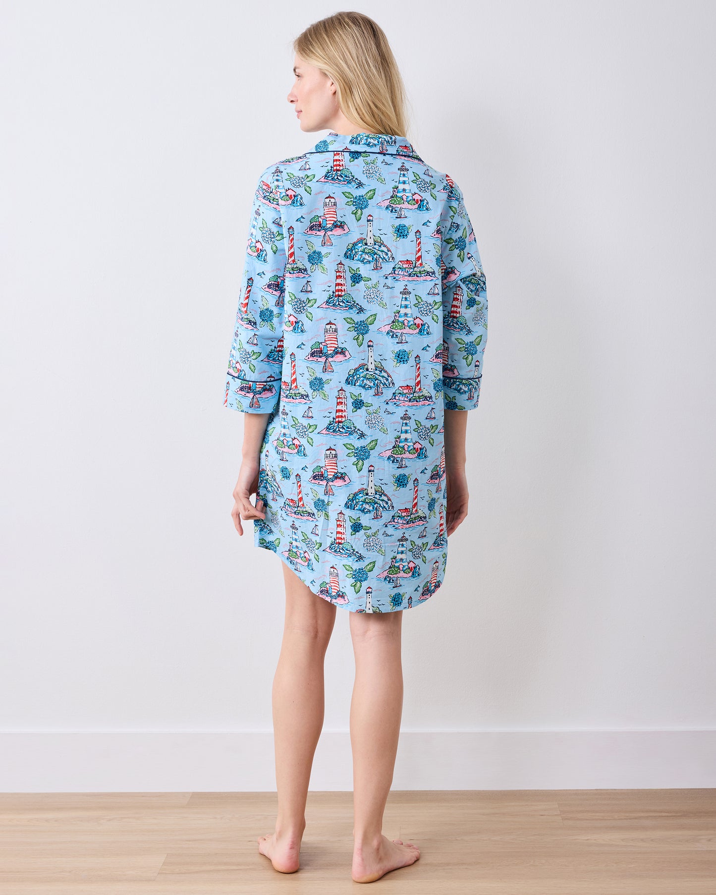 Lighthouse Keeper - Sleep Shirt - Blue Hydrangea - Printfresh