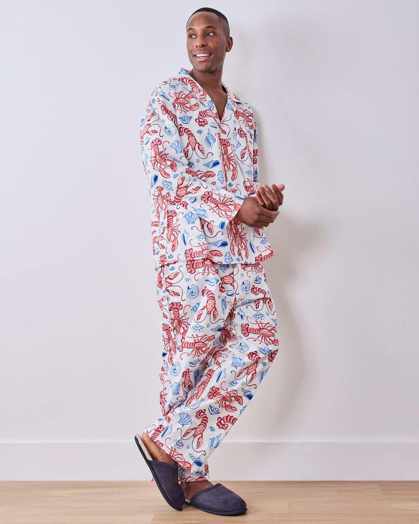 Lobster Landing - Men’s Long PJ Set - Cloud - Printfresh