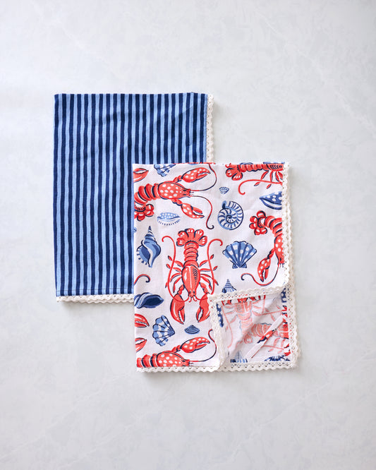Lobster Landing - Hostess Kitchen Towels - Cloud - Printfresh