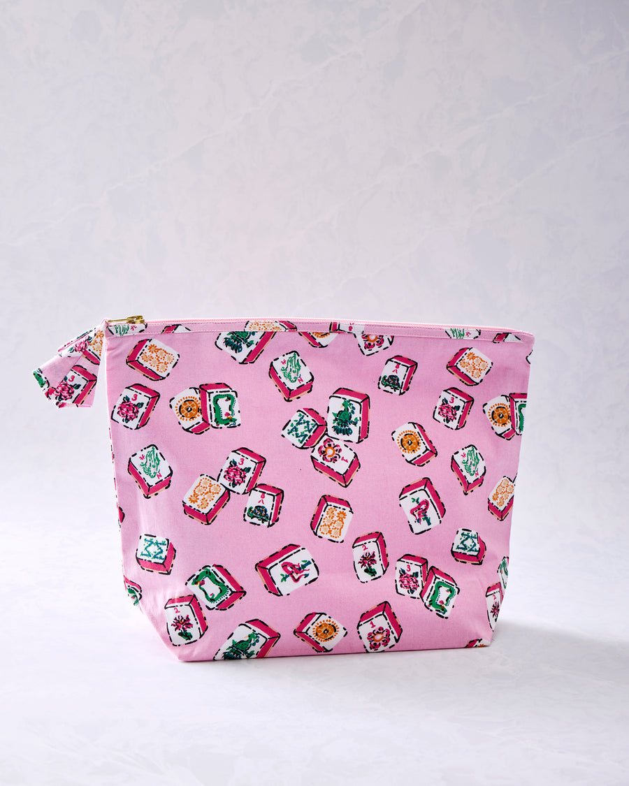 Lucky Tiles - The Essentials Pouch - Peony Pink
