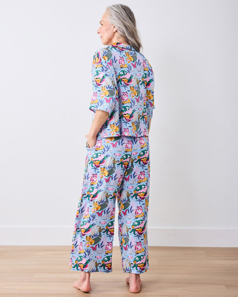 Meowing Mermaids - Eco Satin Wildest Dreams Set - Pale Blue - Printfresh