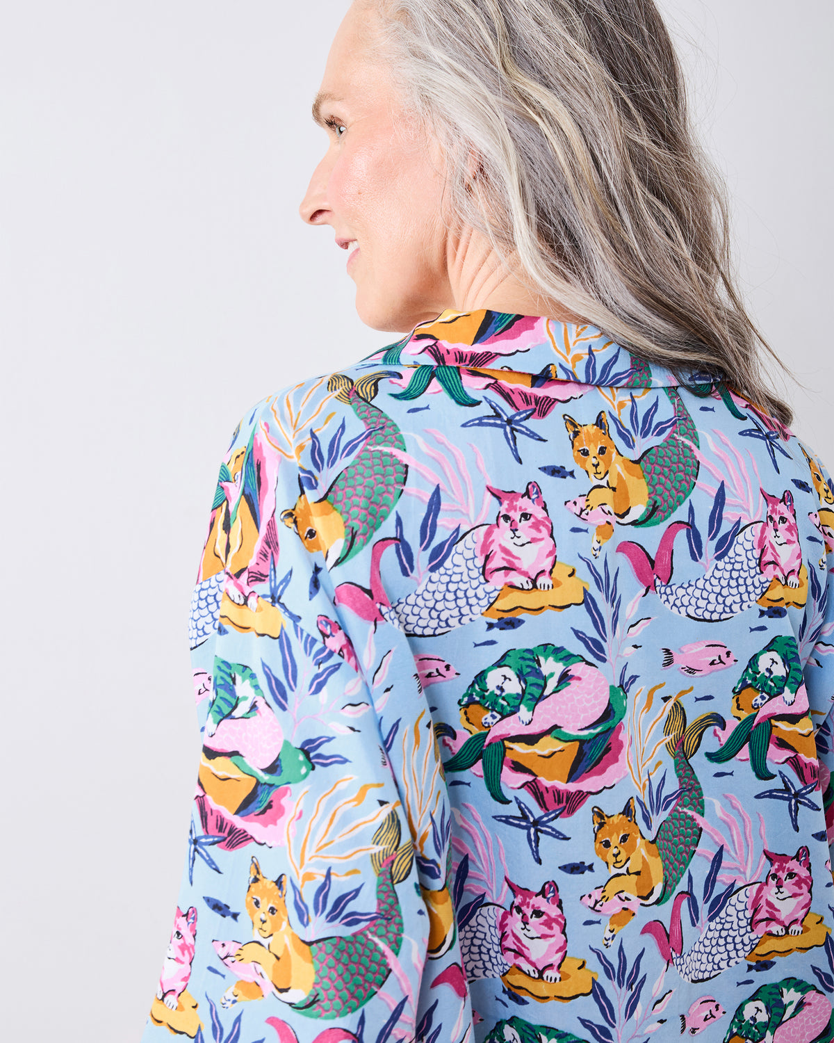 Meowing Mermaids - Eco Satin Wildest Dreams Set - Pale Blue - Printfresh