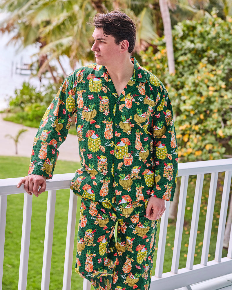 Paradise Punch - Men’s Long PJ Set - Emerald Isle