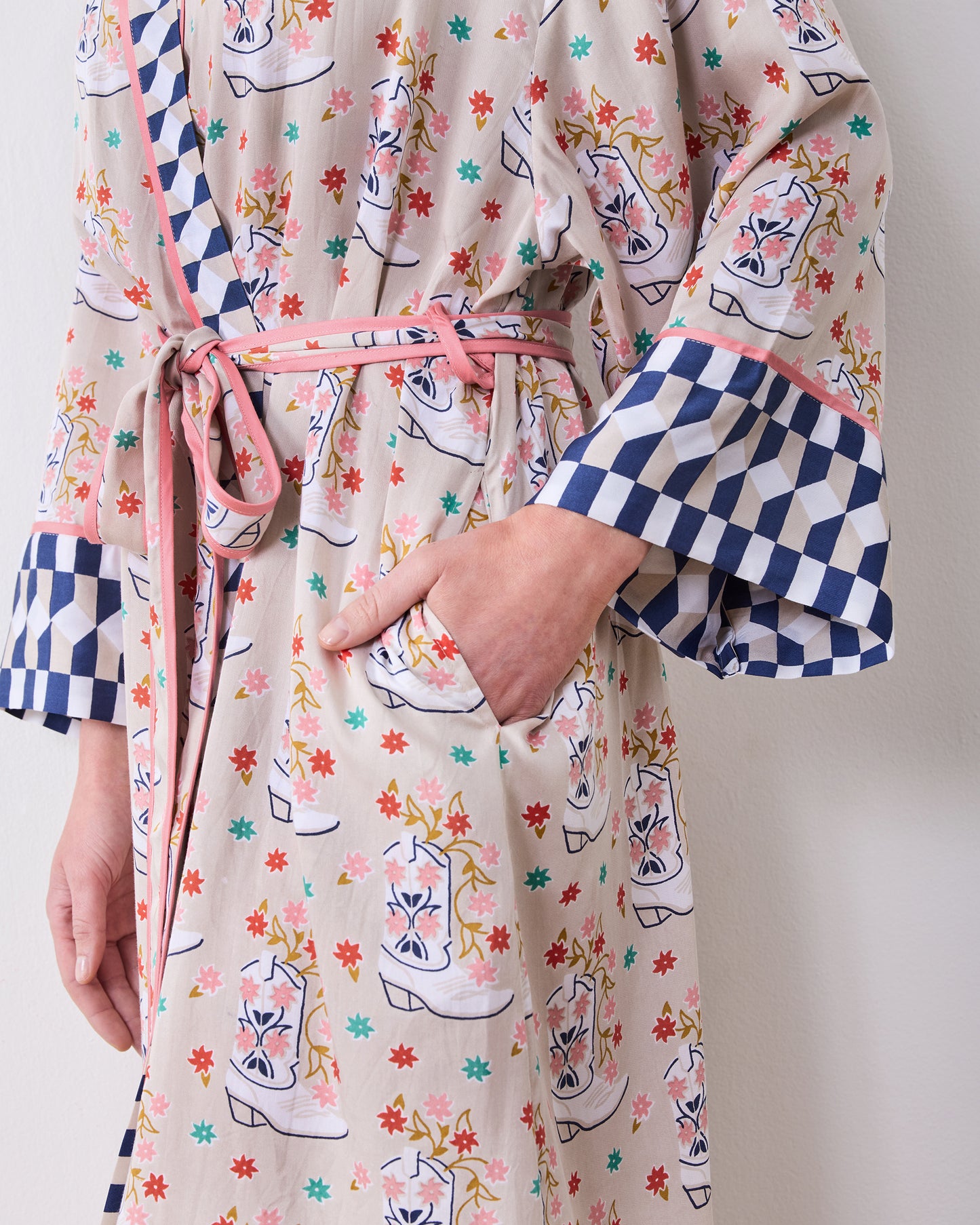 Rhinestone Cowgirl - Eco Satin Robe - Desert Sand