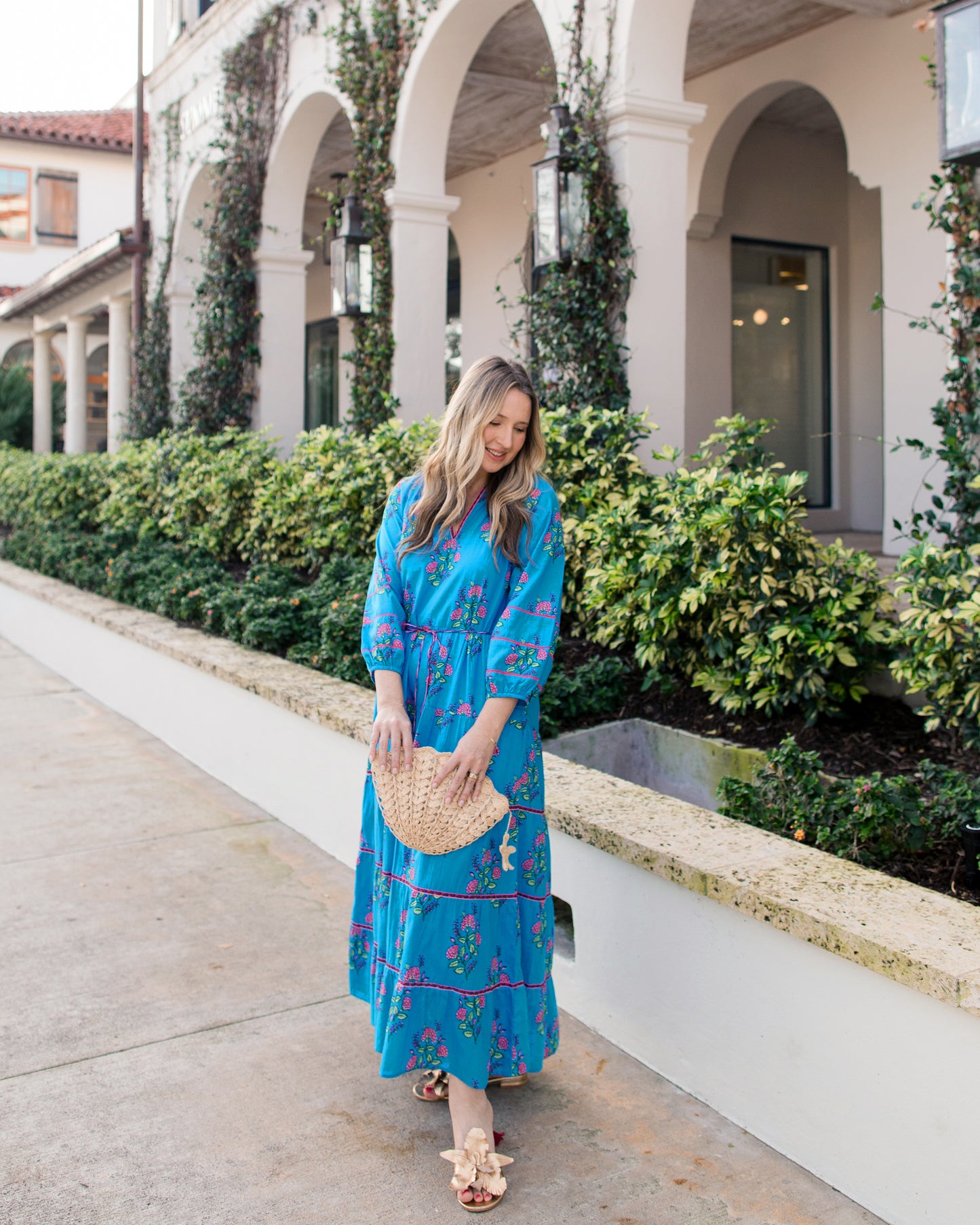 Salt Air Flowers - Main Street Dress - Summer Blue - Printfresh