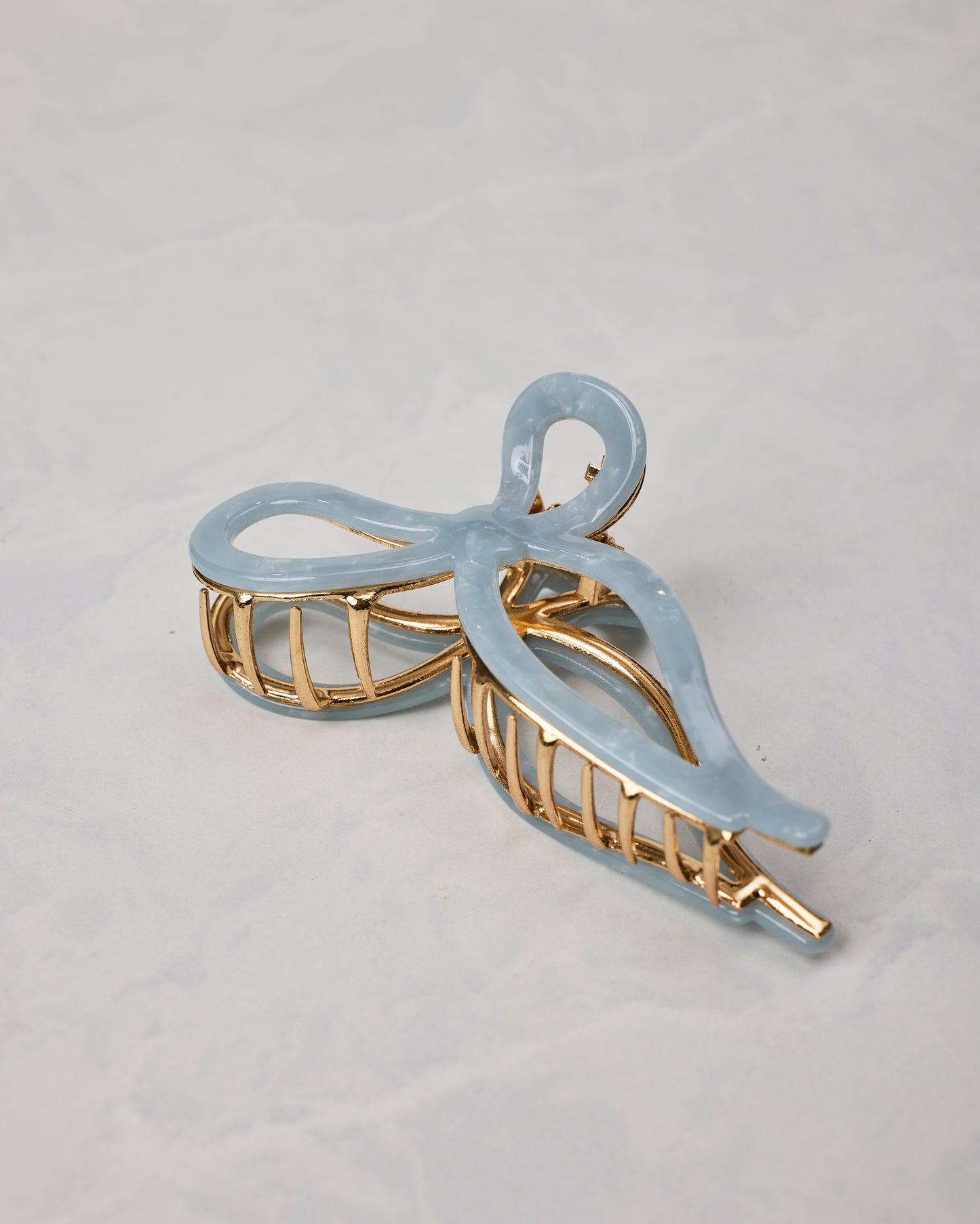 Solar Eclipse - Ballet Bow Acetate Claw Clip - Pale Blue