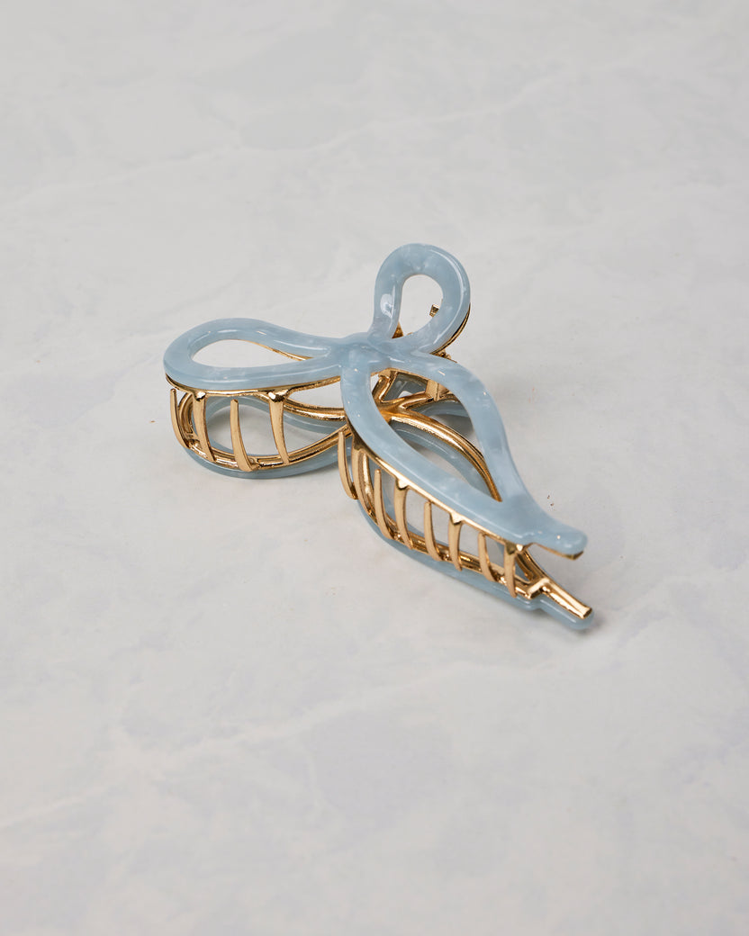 Solar Eclipse - Ballet Bow Acetate Claw Clip - Pale Blue