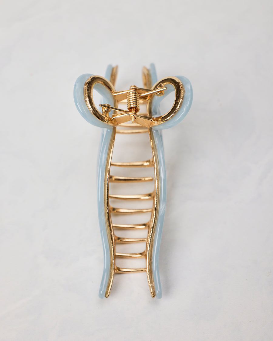 Solar Eclipse - Ballet Bow Acetate Claw Clip - Pale Blue
