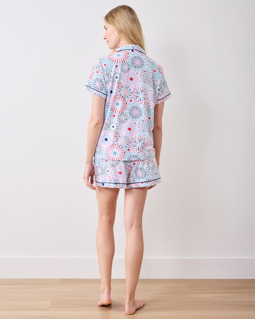 Sparks Fly - Organic Pima Modal Knit Short PJ Set - Cloud