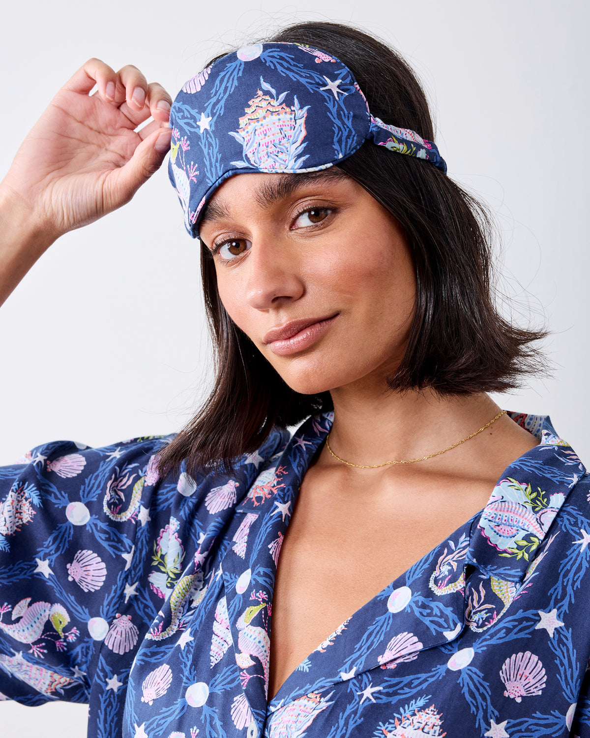 Underwater Enchantment - Eco Satin Eyemask - Navy - Printfresh