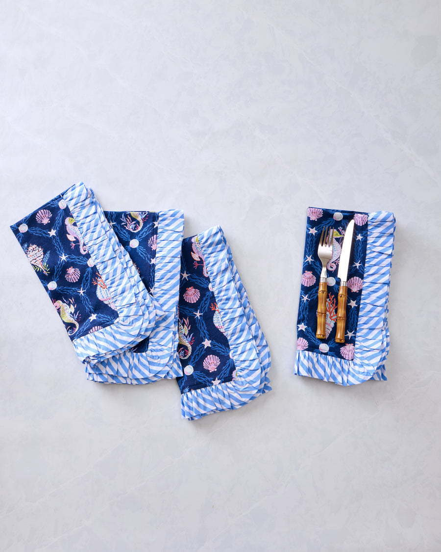 Underwater Enchantment - Soiree Napkin - Navy - Printfresh