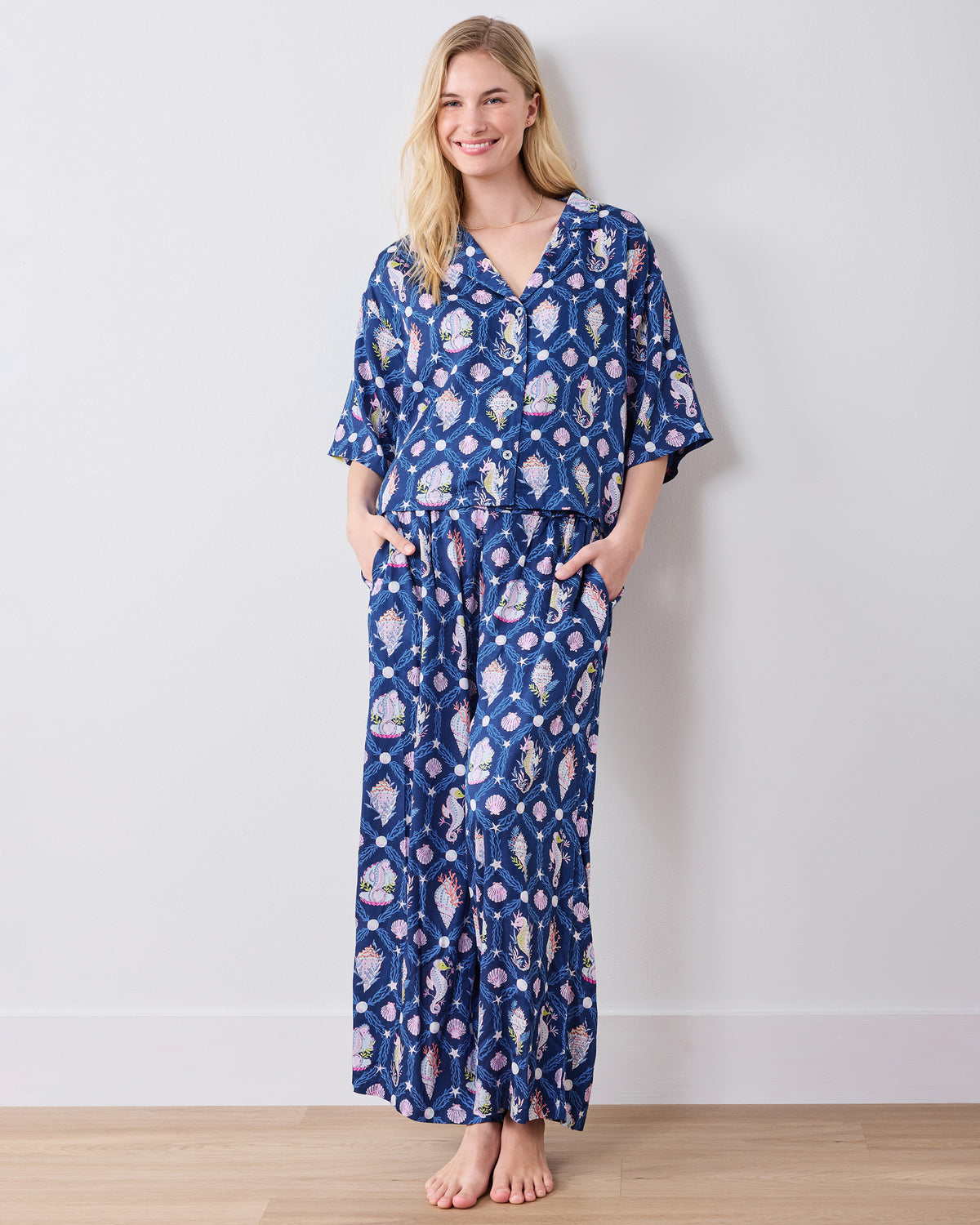 Underwater Enchantment - Eco Satin Wildest Dreams Set - Navy - Printfresh