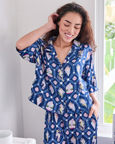 Underwater Enchantment - Eco Satin Wildest Dreams Set - Navy - Printfresh