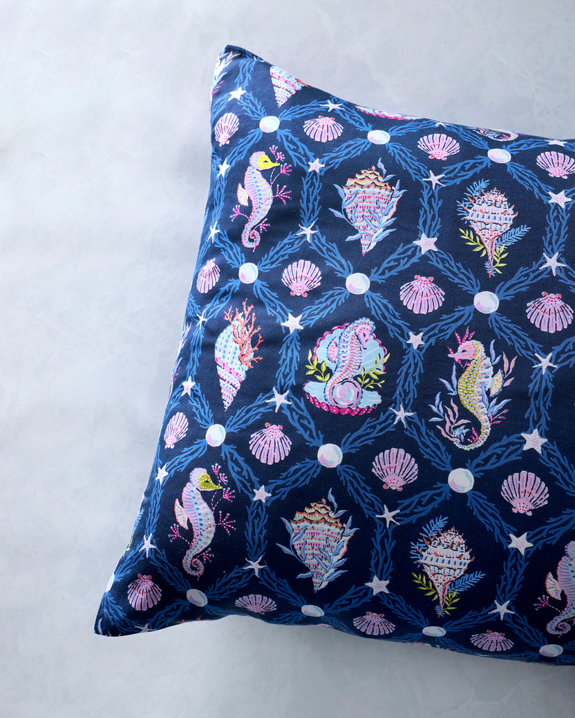 Underwater Enchantment - Eco Satin Pillowcase - Navy - Printfresh