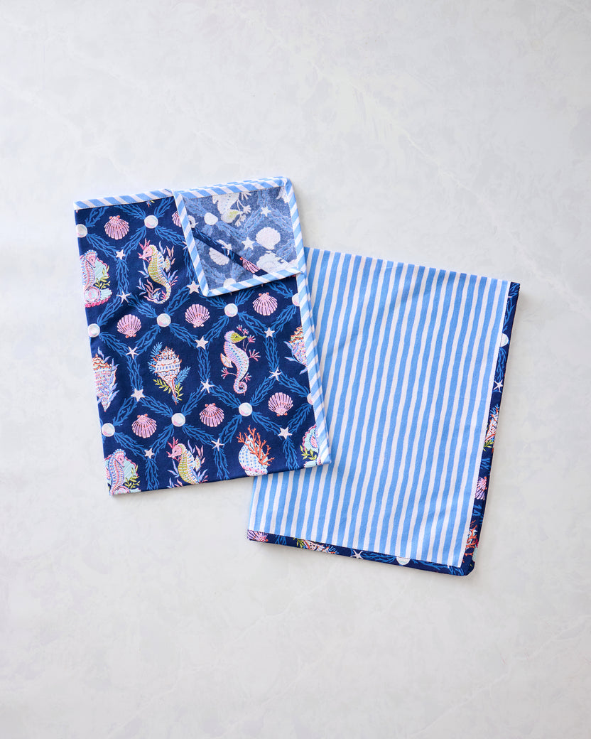 Underwater Enchantment - Tea Towels Set of 2 - Navy - Printfresh