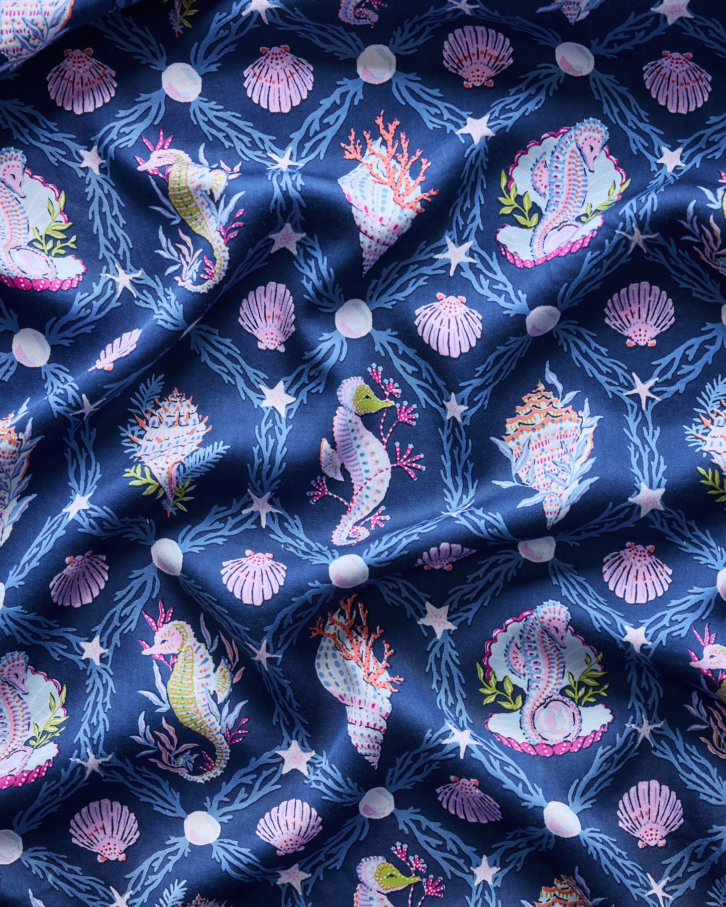 Underwater Enchantment - Eco Satin Joni Robe - Navy - Printfresh