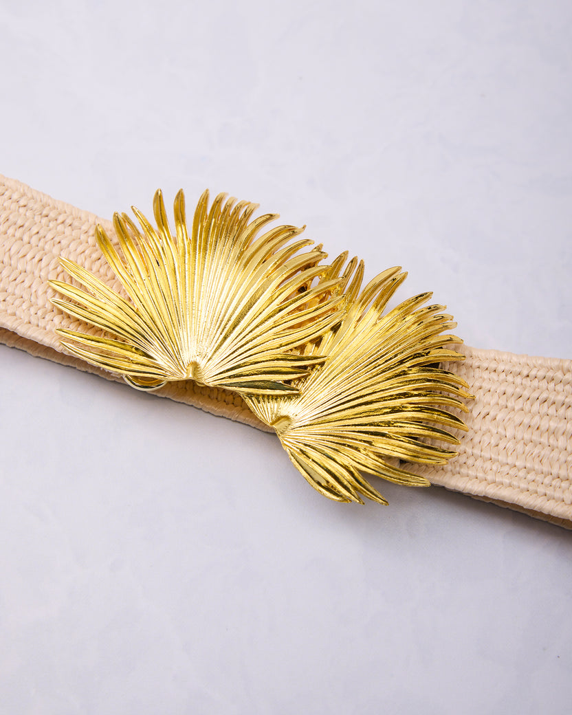 Gold Palm Frond - Interchangeable Belt Buckle - Garland Bags - Printfresh