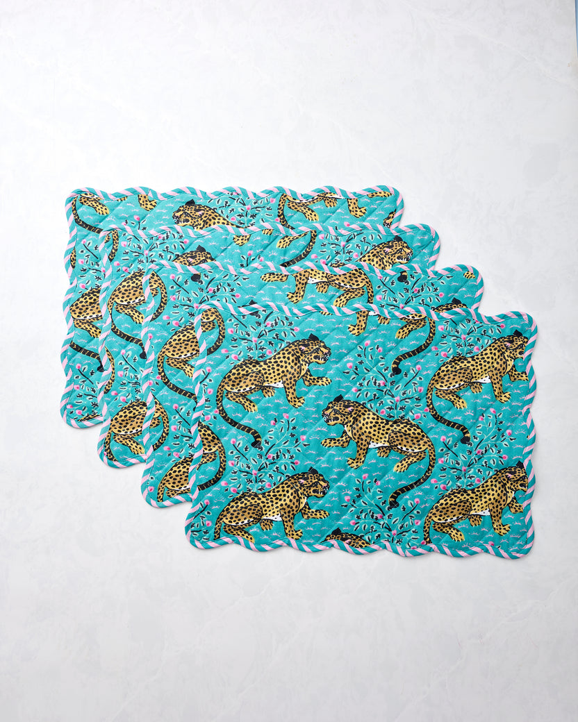 Bagheera - Placemats Set of 4 - Turquoise - Printfresh