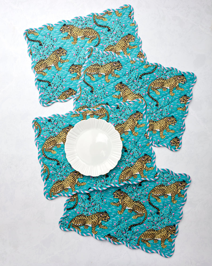 Bagheera - Placemats Set of 4 - Turquoise - Printfresh