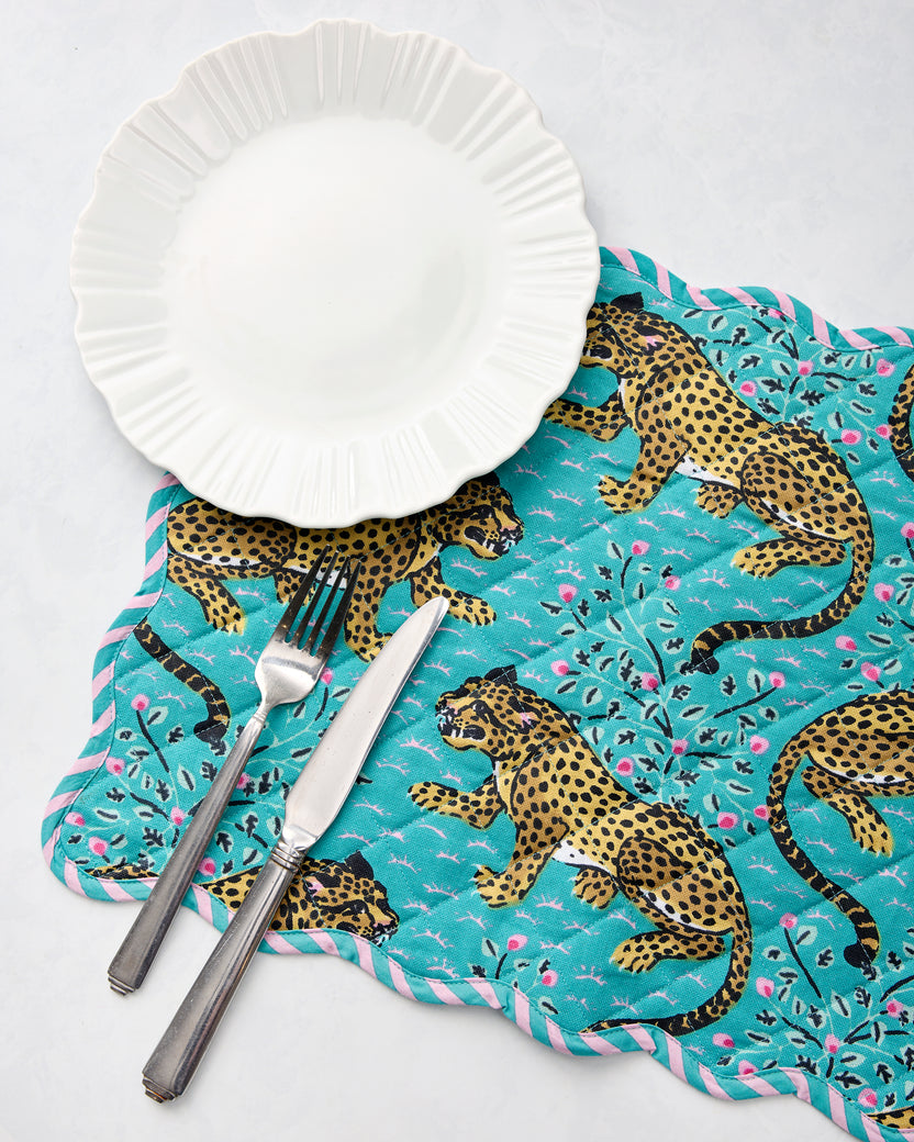 Bagheera - Placemats Set of 4 - Turquoise - Printfresh