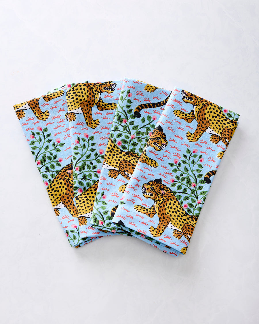 Bagheera - Dinner Napkins Set Of 4 - Pale Blue - Printfresh