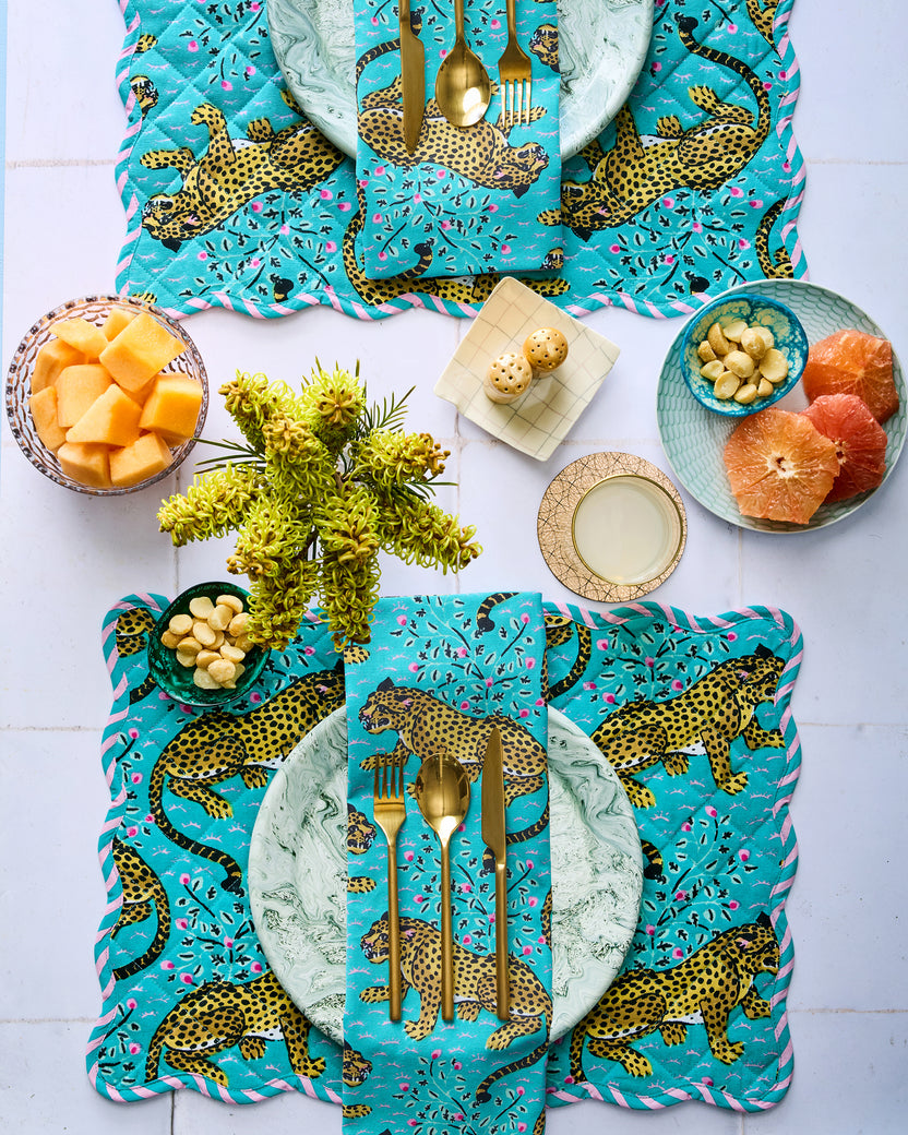 Bagheera - Placemats Set of 4 - Turquoise - Printfresh