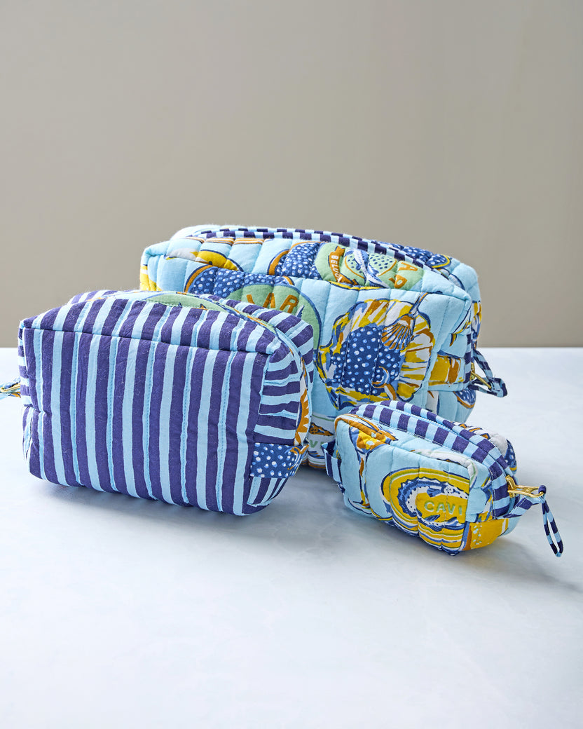 Champagne & Caviar - Three's Best Pouch Set - Pale Blue - Printfresh