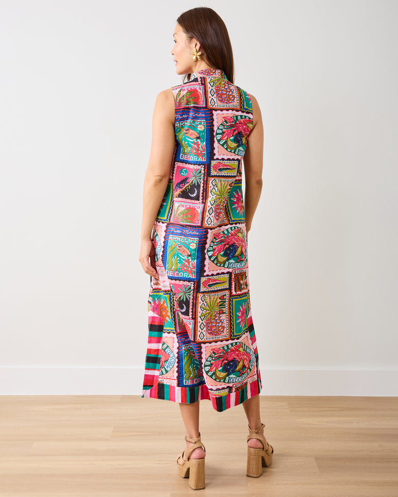 Colorful Coast - Ocean View Long Tunic Dress - Ink - Printfresh