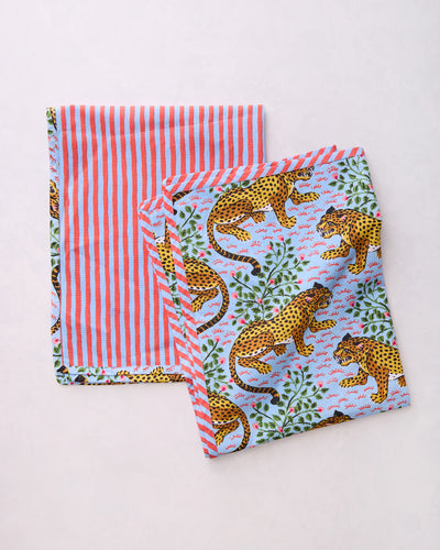 Bagheera - Tea Towels Set Of 2 - Pale Blue - Printfresh