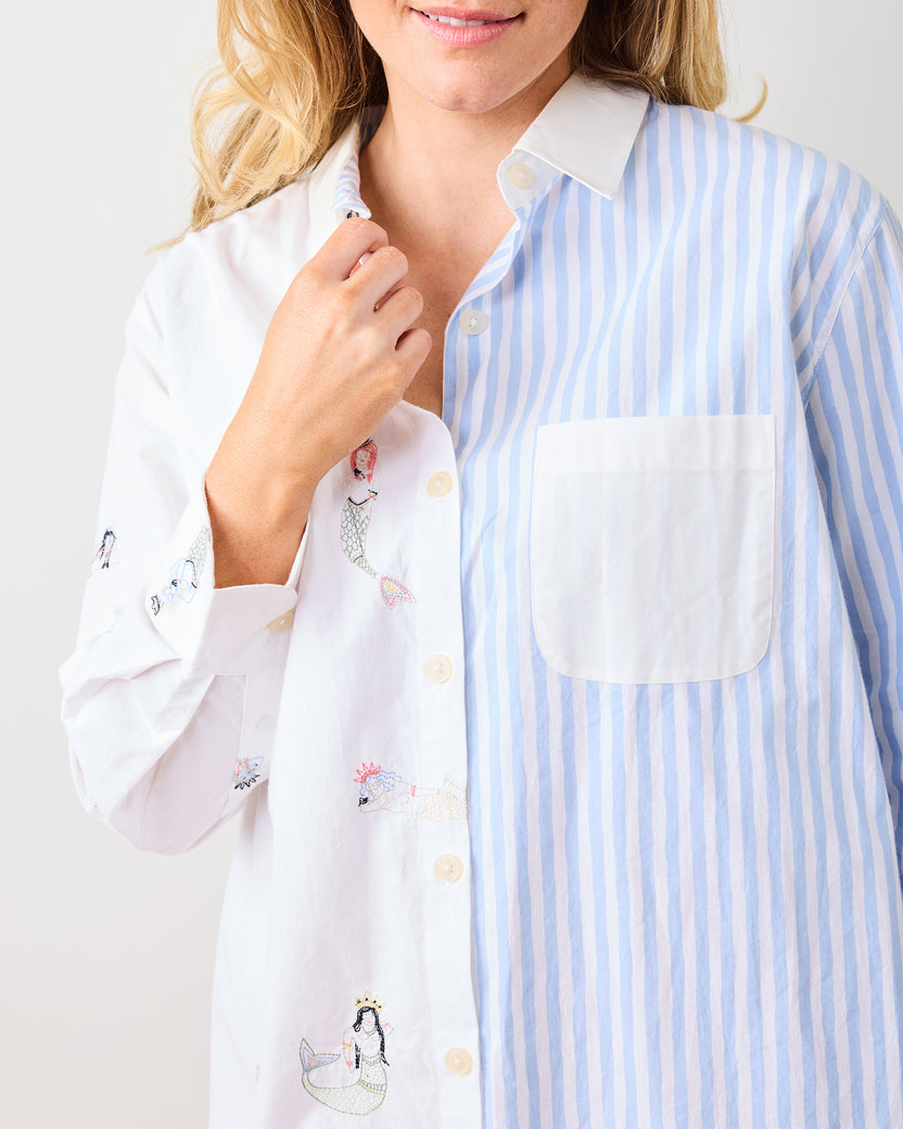 Daughters Of Triton - Everyday Button Down - Cloud - Printfresh