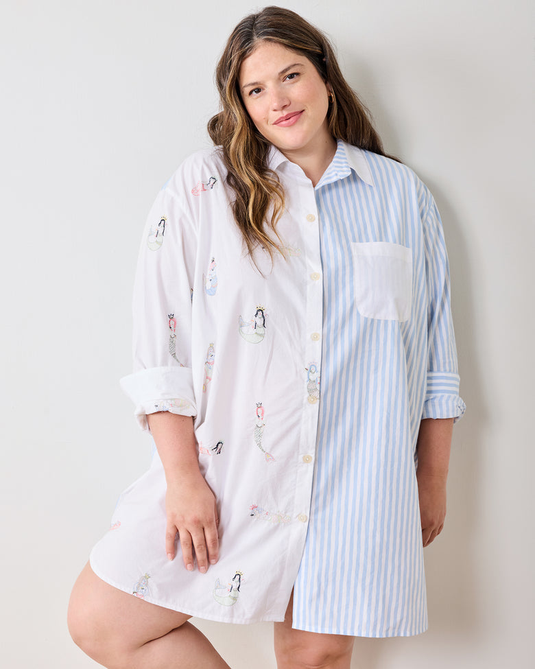 Daughters Of Triton - Everyday Button Down - Cloud - Printfresh