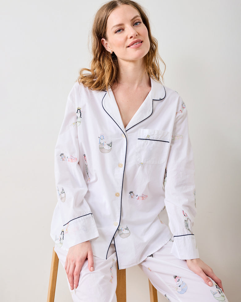 Daughters of Triton - Long PJ Set - Cloud - Printfresh