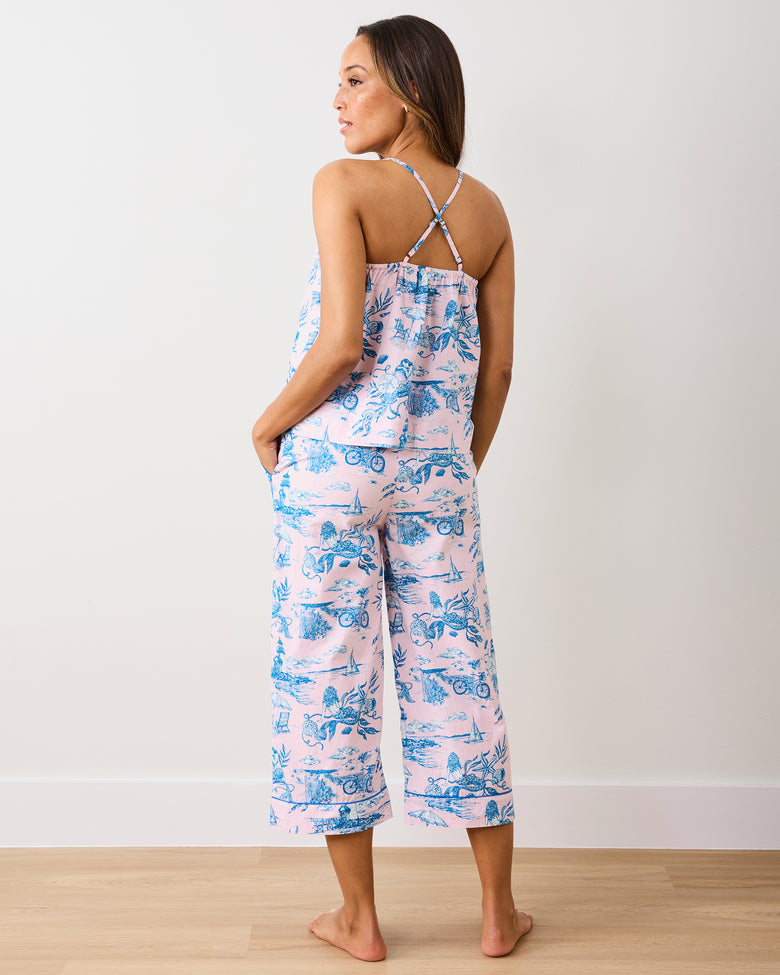 Mermaid Toile - Cami Cropped Set - Blush - Printfresh