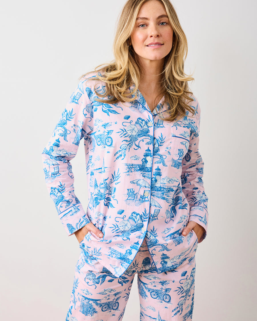Mermaid Toile - Long PJ Set - Blush - Printfresh