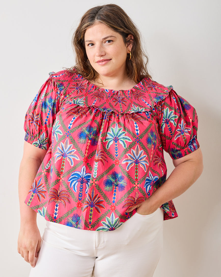 Palm Tree Paradise - Ximena Blouse - Cocktail Umbrella - Printfresh