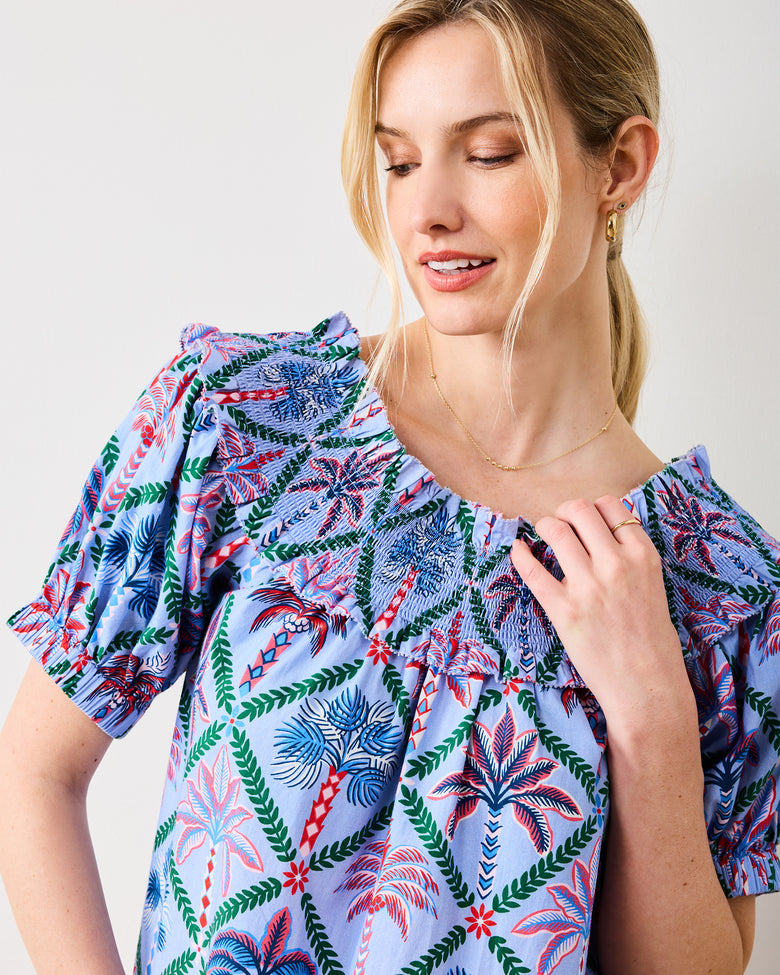 Palm Tree Paradise - Ximena Blouse - Lilac Escape - Printfresh