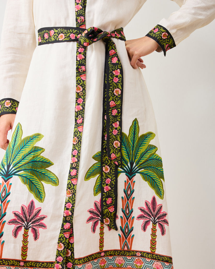 Playa Palms - Monaco Midi Dress - Off White - Printfresh