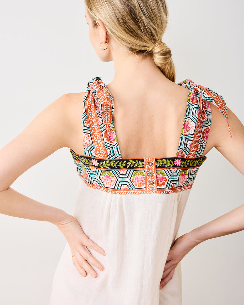 Playa Palms - Sugar Sand Dress - Off White - Printfresh