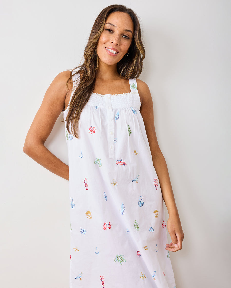 Summer Essentials - Back To Bed Nightgown - Cloud - Printfresh