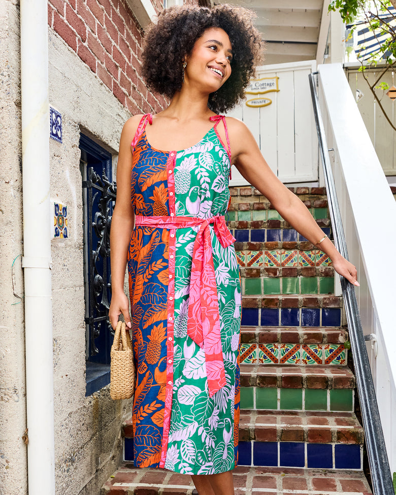 Toucan Treetop - Alma Dress - Multi Palms - Printfresh