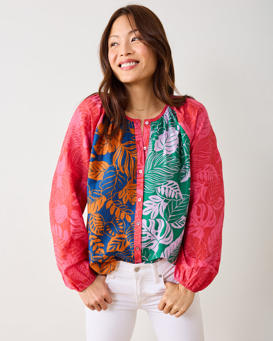Toucan Treetop - Step Ashore Blouse - Multi Palms - Printfresh