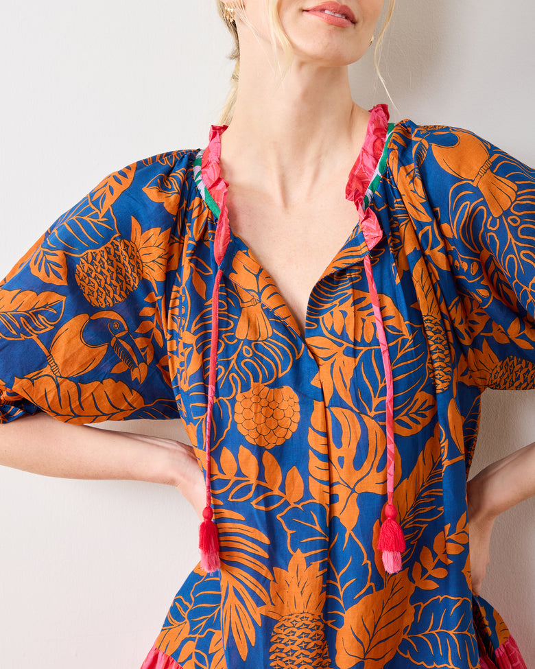 Toucan Treetop - Vibrant Voyage Dress - Multi Palms - Printfresh