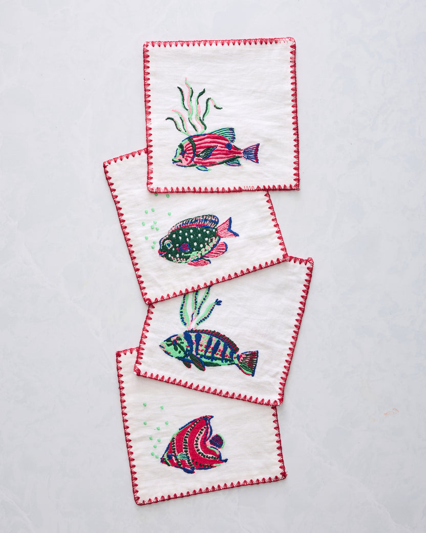 Tropical Fish - Cocktail Napkins - Cloud - Printfresh