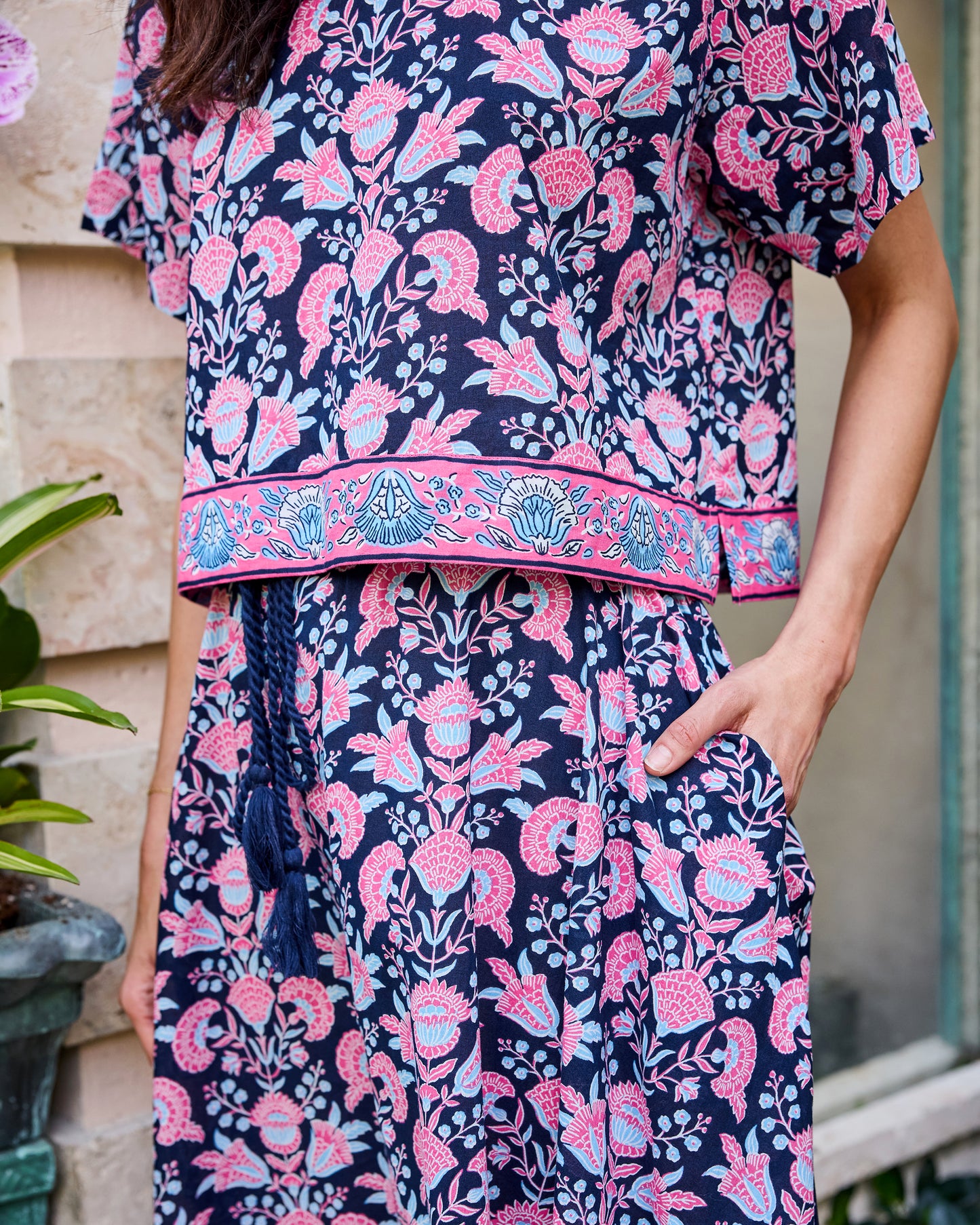 Harbor Honeysuckle - Carry on Set - Navy Shore - Printfresh