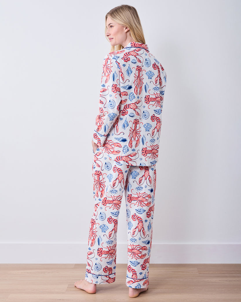 Lobster Landing - Long PJ Set - Cloud - Printfresh