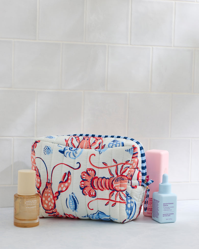 Lobster Landing - Quilted Pouch - Cloud - Printfresh